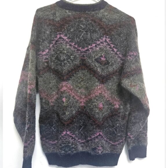 Vintage St Michael y2k 100% Scottish Wool Crewneck BoXy sz L Sweater UniseX - Picture 2 of 10